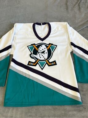 Anaheim Mighty Ducks White CCM Hockey Vintage Jersey Men's Small